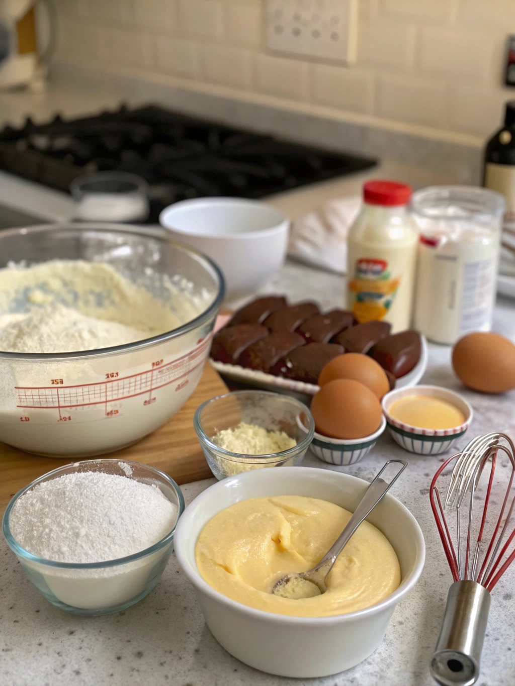 Boston Cream Cake Preparation