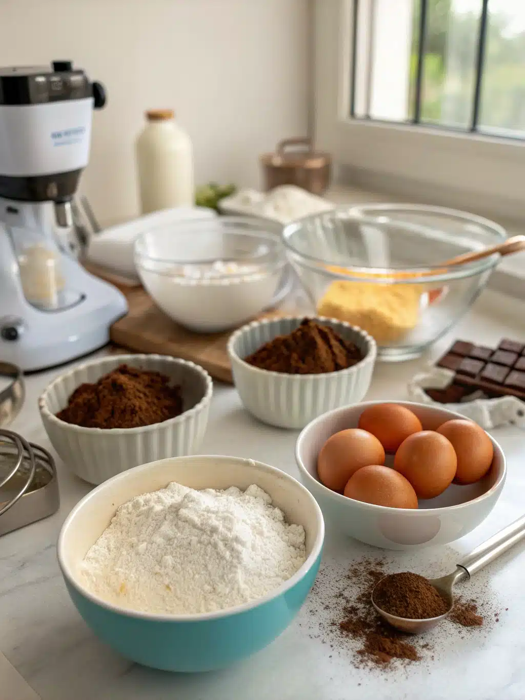 gluten free chocolate cake recipe prep