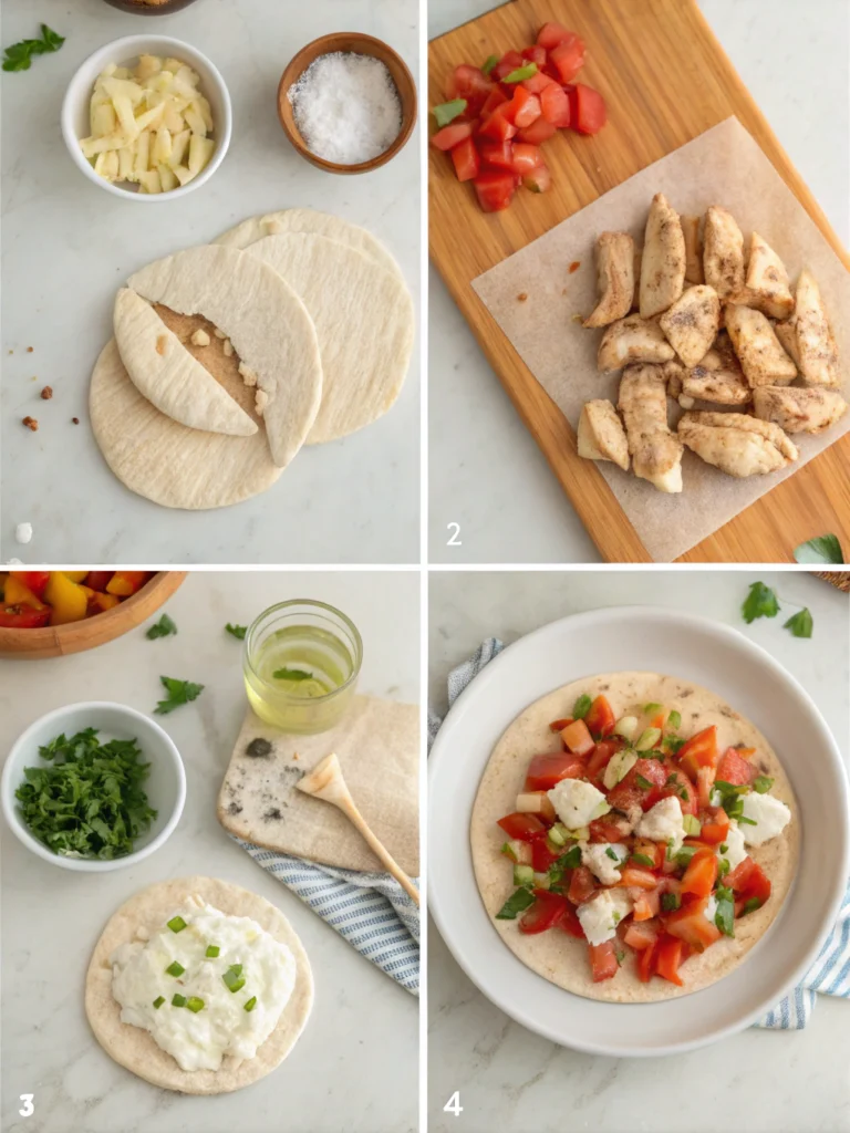 instruction for chicken pita recipe