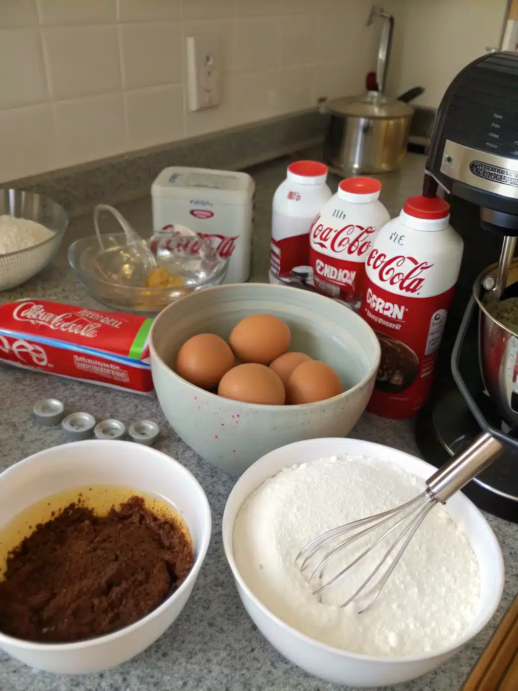 coke cake recipe prep