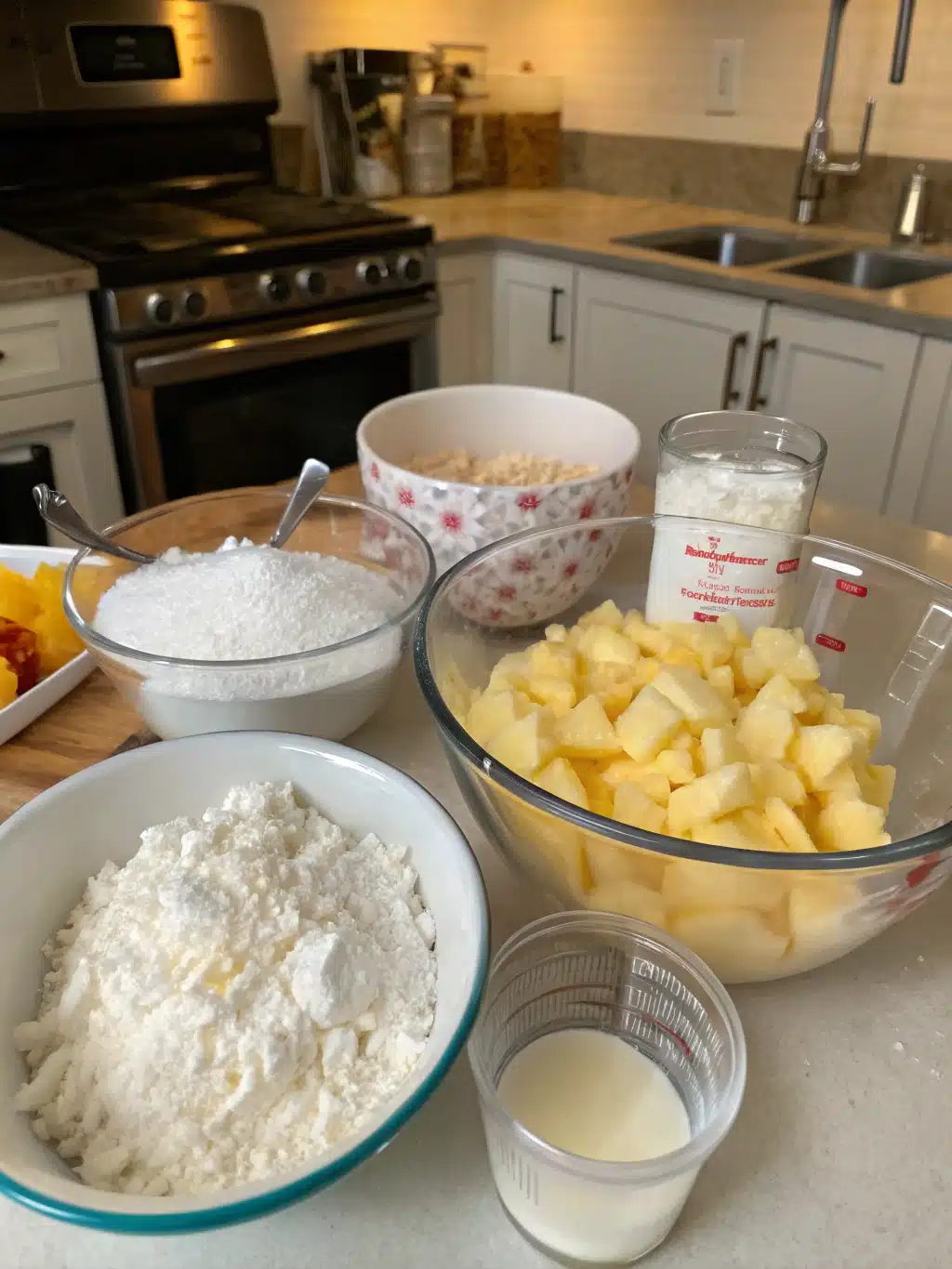 pina colada cake recipe prep